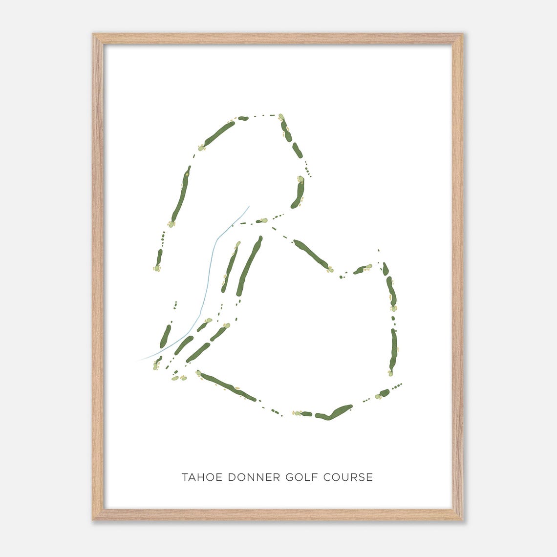 Tahoe Donner Golf Course Modern Minimalist Watercolor Map Gift Poster - Image 2