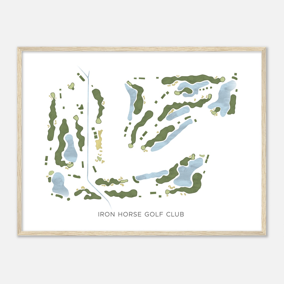 Iron Horse Golf Club Minimalist Modern Golf Course Map Print - Image 2