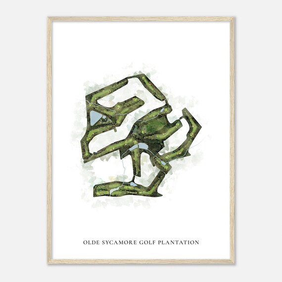Olde Sycamore Golf Plantation North Carolina Classic Watercolor Map Poster