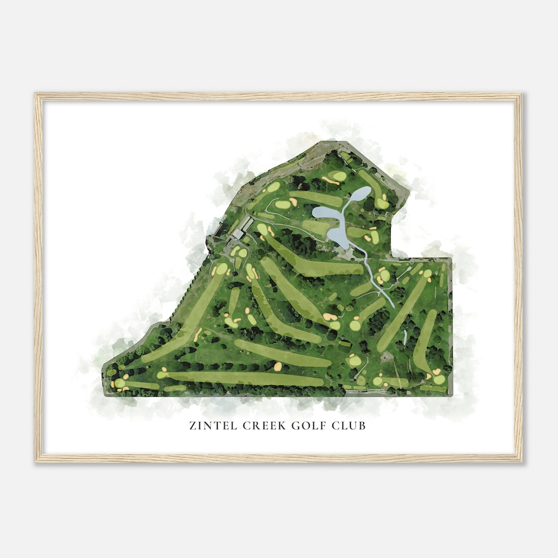 Zintel Creek Golf Club Washington Classic Watercolor Map Golfer Gift Golf Wall Art Golf Poster Print Course Layout - Image 2