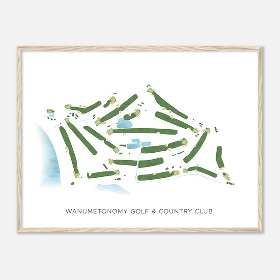 Wanumetonomy Golf and Country Club Rhode Island Modern Map Poster