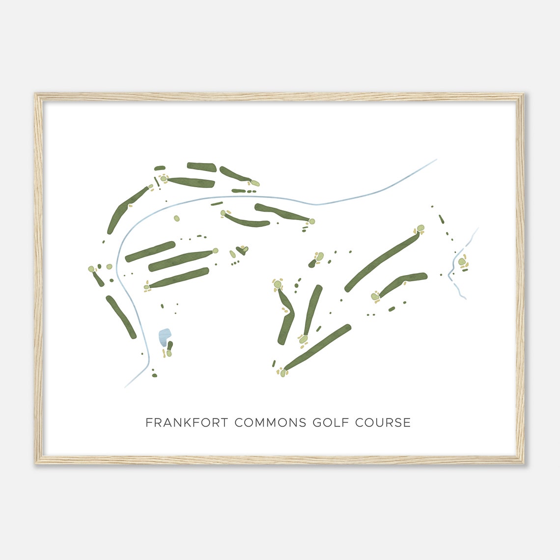 Frankfort Commons Golf Course Indiana Modern Watercolor Map Golfer Gift Golf Wall Art Golf Poster Print Course Layout