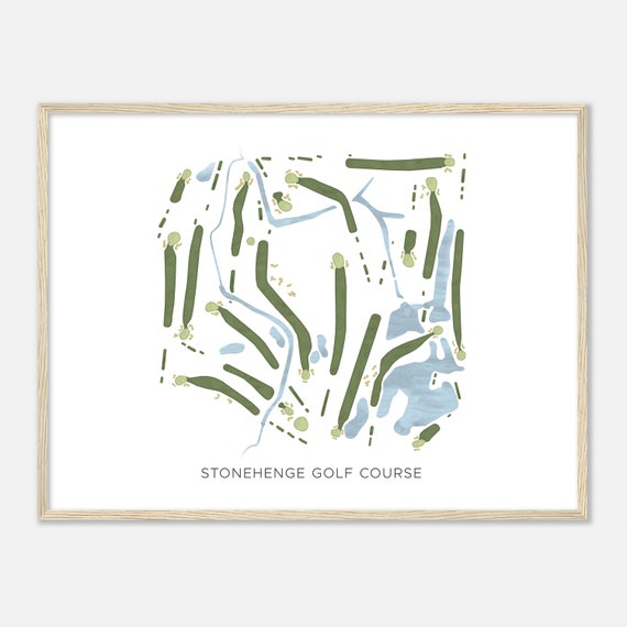 Stonehenge Golf Course Illinois Modern Watercolor Map Golfer Gift Golf Wall Art Golf Poster Print Course Layout