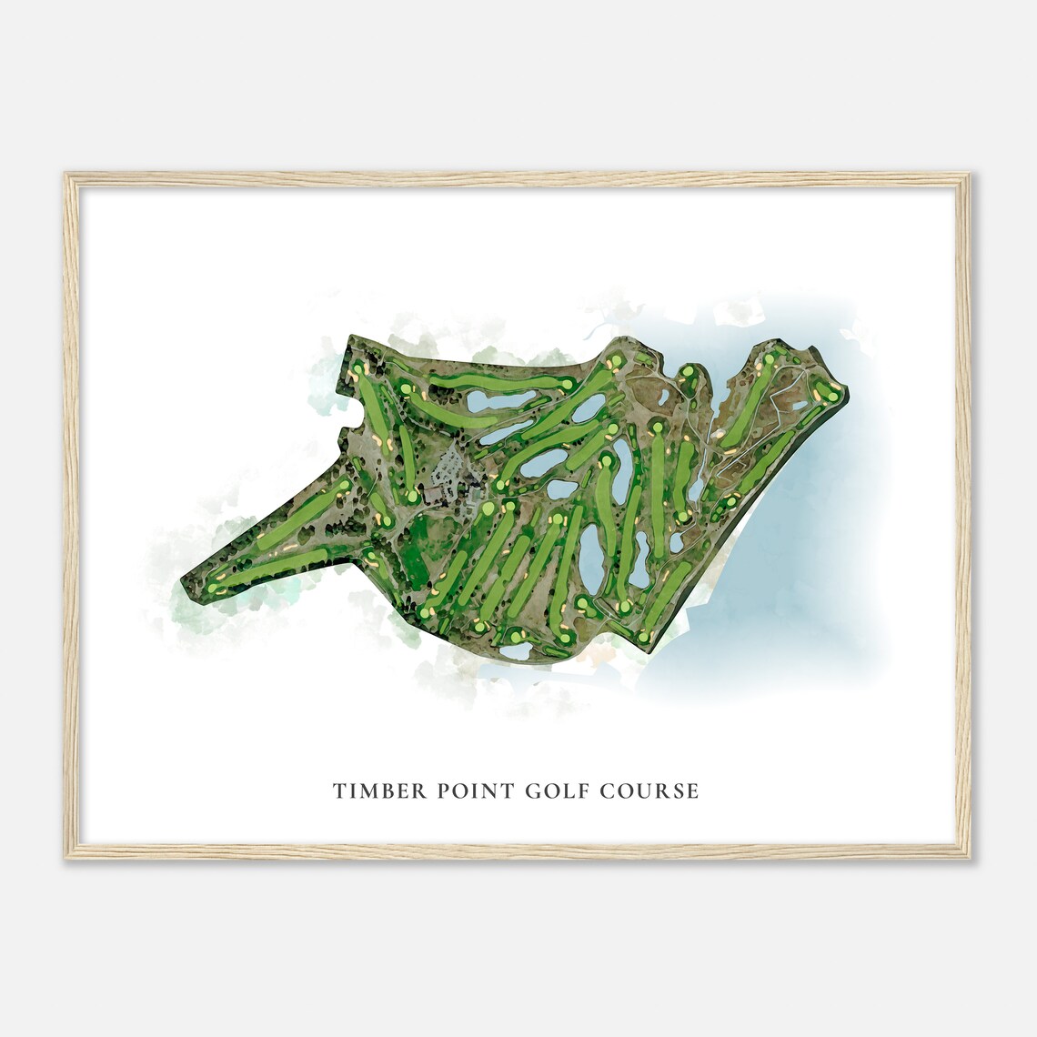 Timber Point Golf Course New York Classic Watercolor Map Golfer Gift Golf Wall Art Golf Poster Print Course Layout - Image 2