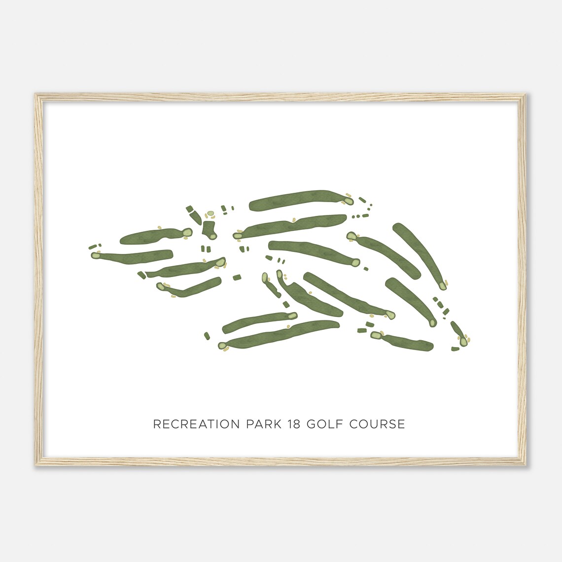 Recreation Park 18 Golf Course California Modern Watercolor Map Golfer Gift Golf Wall Art Golf Poster Print Course Layout - Image 2