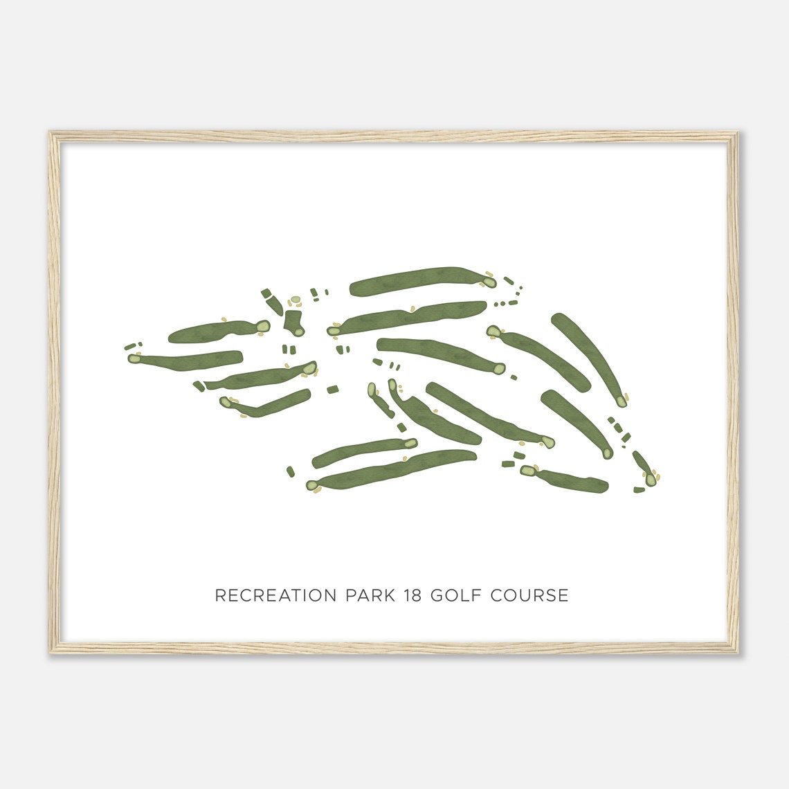 Recreation Park 18 Golf Course Minimalist Watercolor Map Poster - Image 2