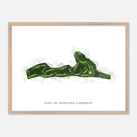 Golf Du Domaine Laforest Classic Aerial Watercolor Golf Map Poster