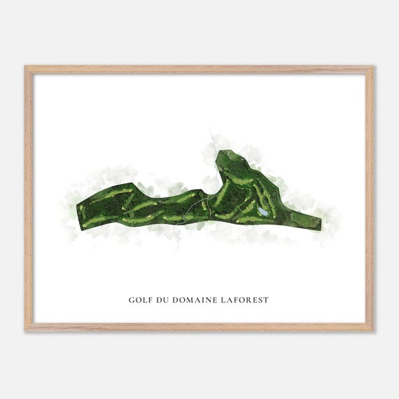 Golf Du Domaine Laforest In Canada Classic Watercolor Map Golfer Gift Golf Wall Art Golf Poster Print Course Layout