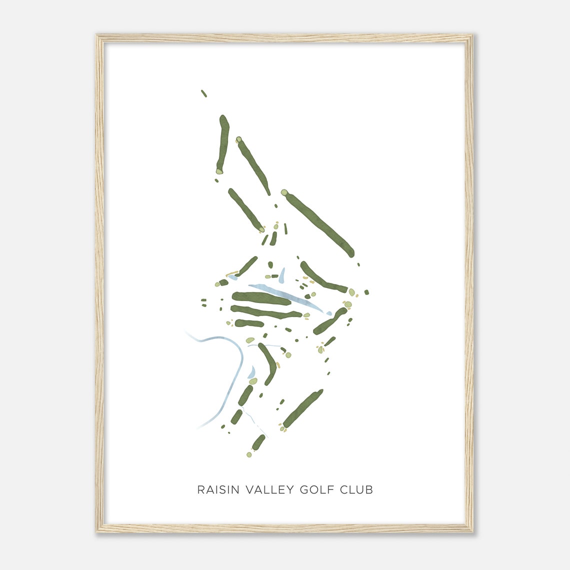 Raisin Valley Golf Club Modern Minimalist Golf Course Map Poster - Image 2