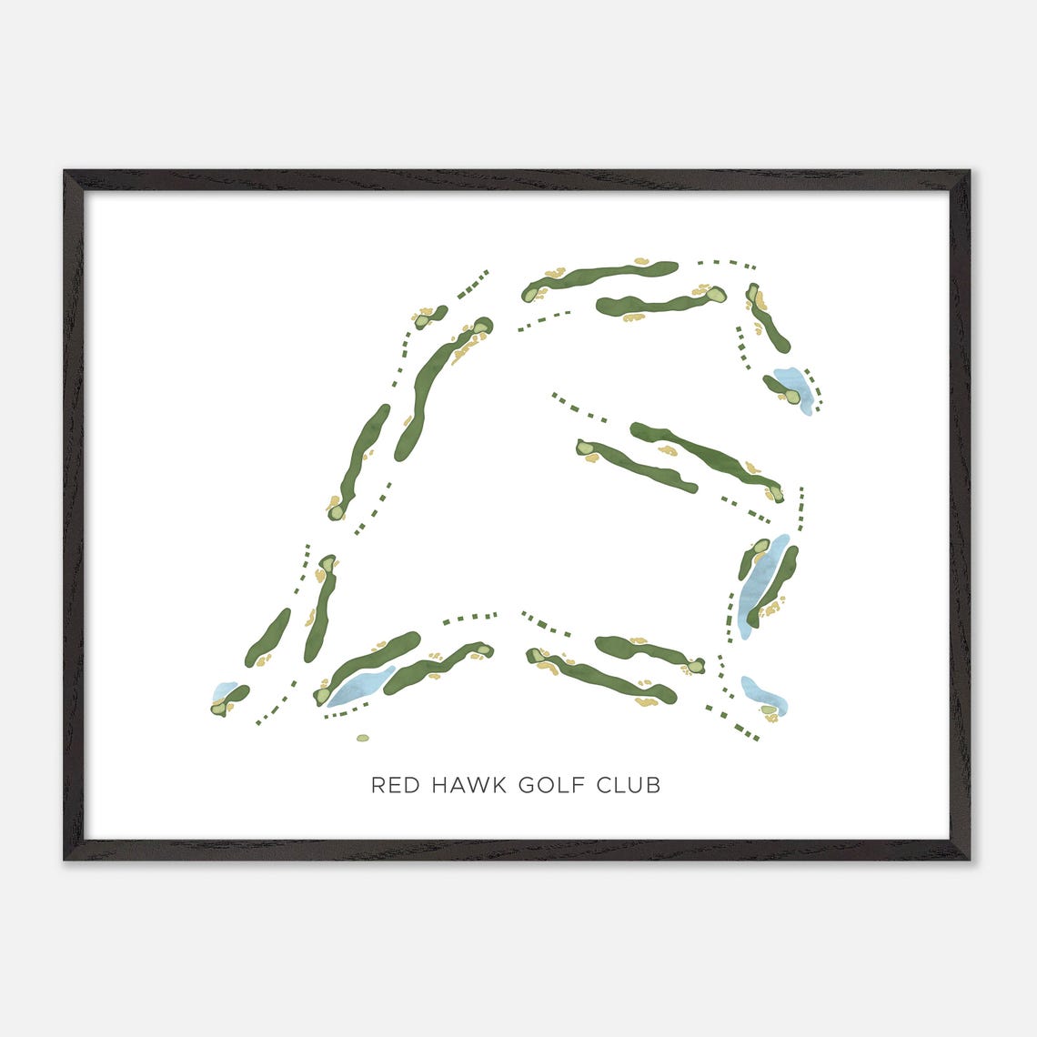 Red Hawk Golf Club New Mexico Modern Minimalist Golf Map Poster - Image 5