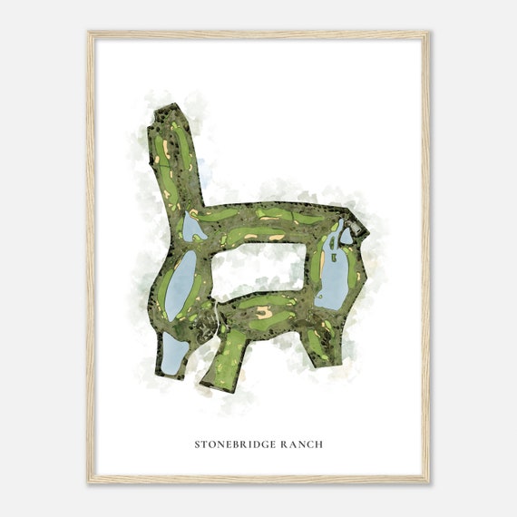 Stonebridge Ranch Texas Classic Watercolor Map Golfer Gift Golf Wall Art Golf Poster Print Course Layout