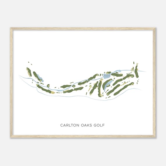 Carlton Oaks Golf California Modern Watercolor Map Golfer Gift Golf Wall Art Golf Poster Print Course Layout