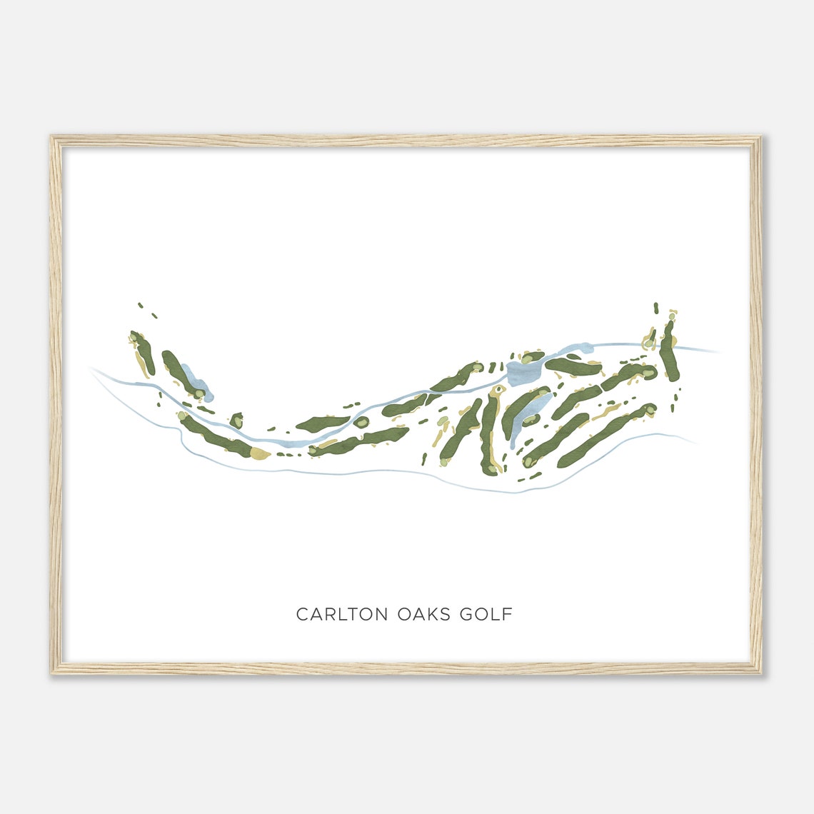Carlton Oaks Golf California Minimalist Watercolor Map Poster