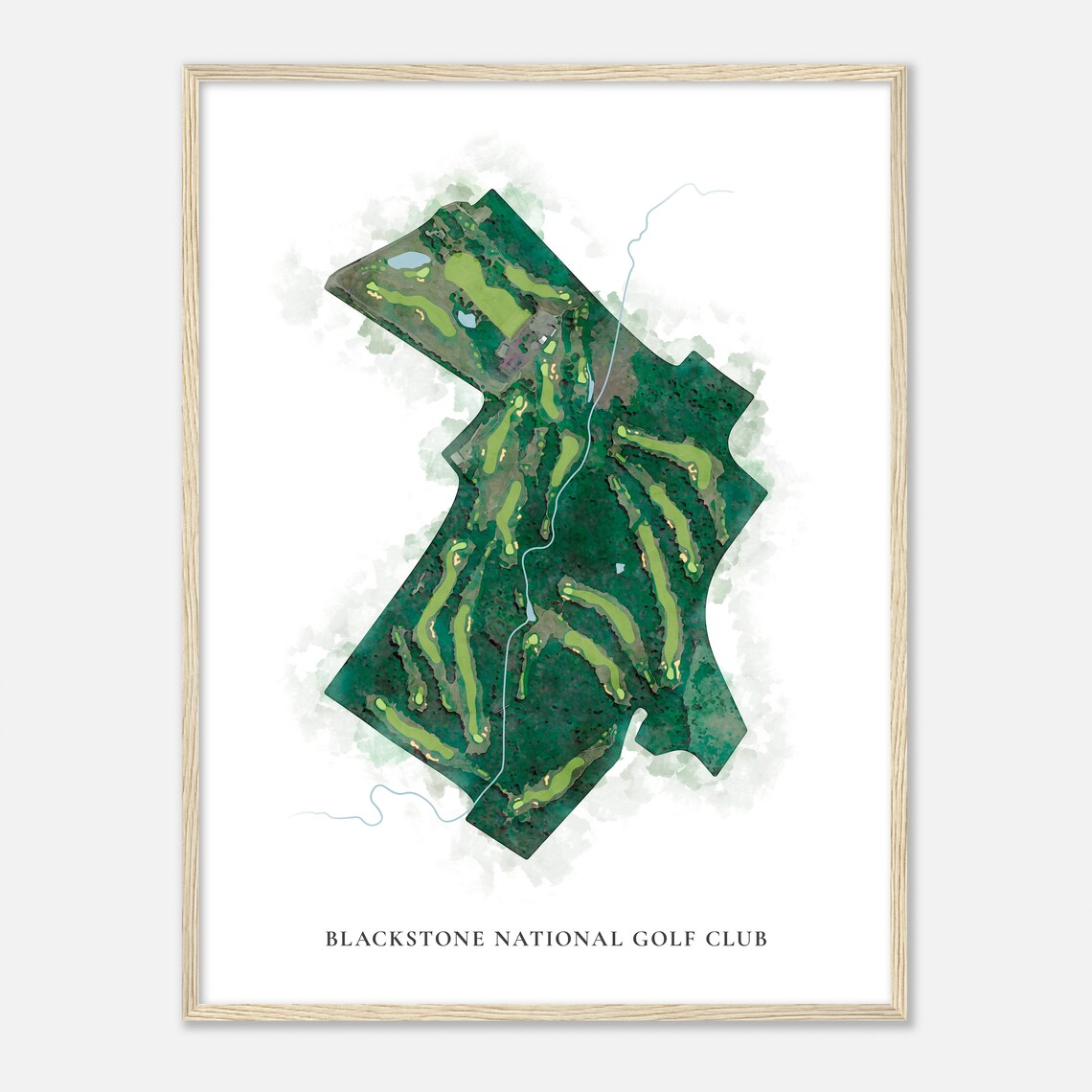 Blackstone National Golf Club Classic Watercolor Aerial Poster - Image 2
