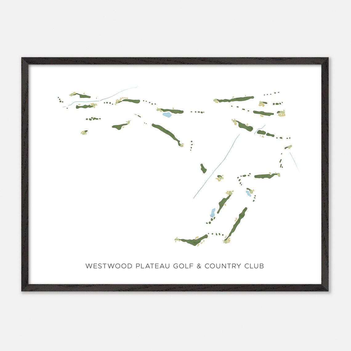 Westwood Plateau Golf & Country Club Coquitlam Canada Modern Watercolor Course Map Poster - Image 4