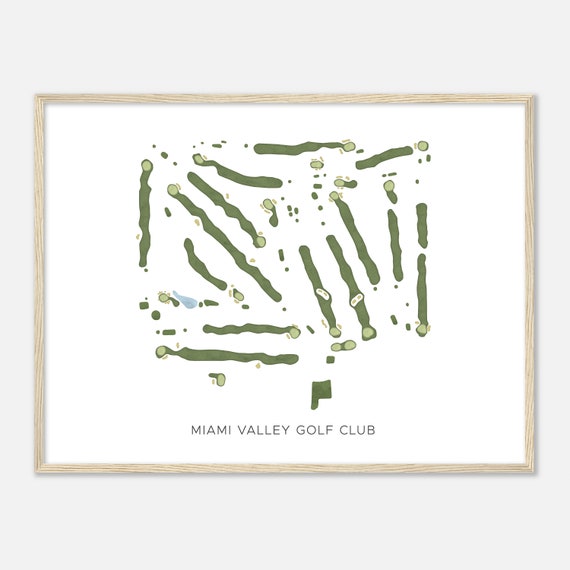 Miami Valley Golf Club Ohio Modern Watercolor Map Golfer Gift Golf Wall Art Golf Poster Print Course Layout