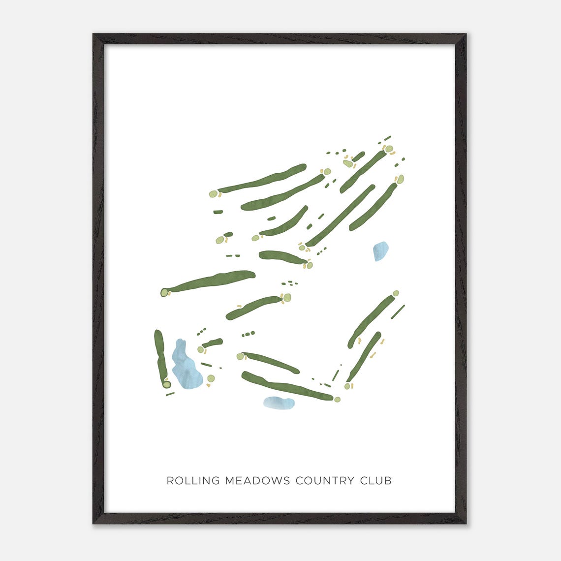 Rolling Meadows Country Club Connecticut Modern Golf Map Poster - Image 3