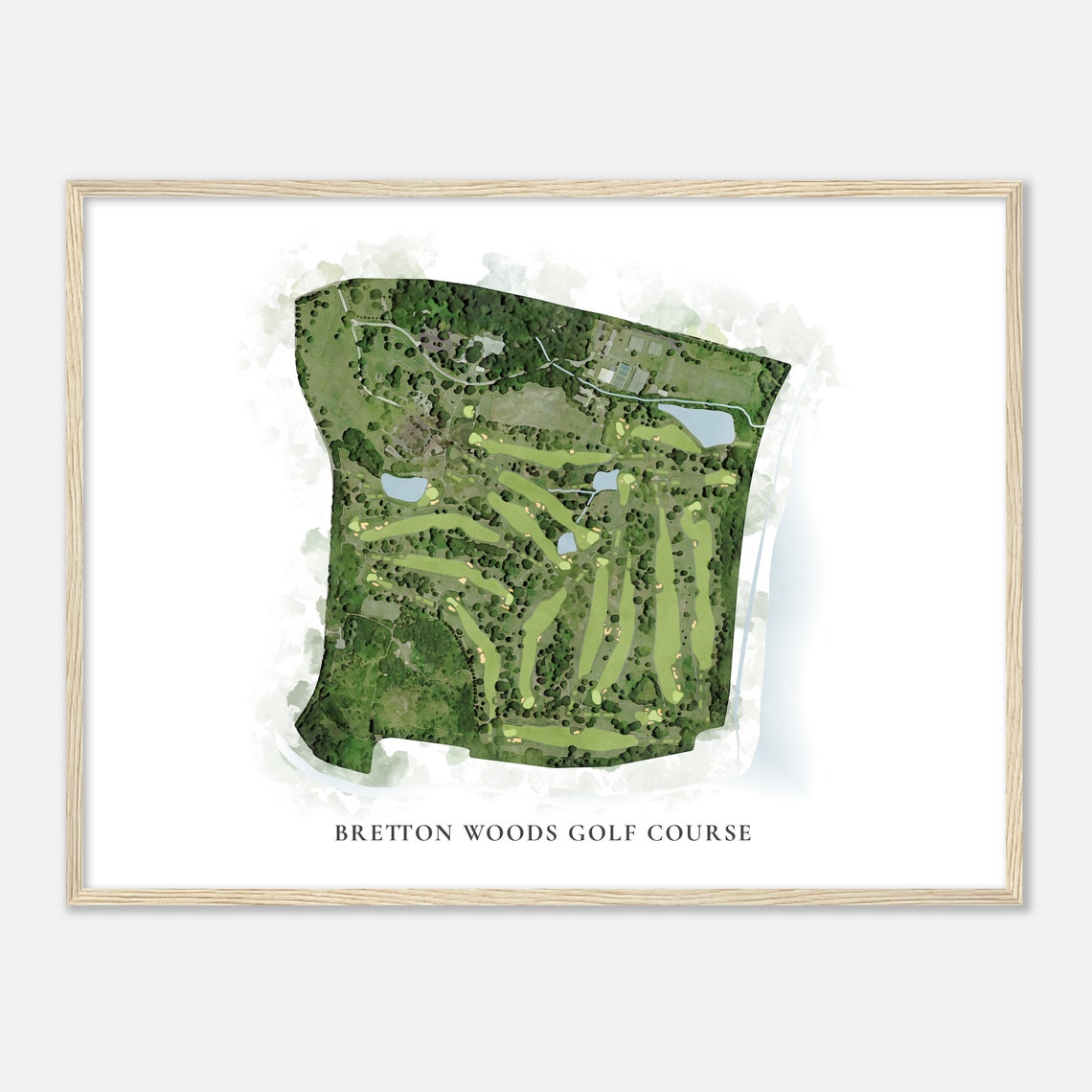 Bretton Woods Golf Course Maryland Classic Watercolor Map Poster