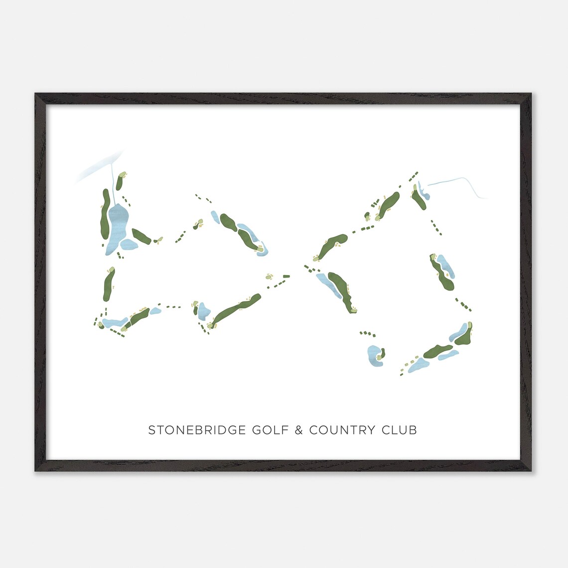 Stonebridge Golf and Country Club Modern Watercolor Map Poster - Image 4
