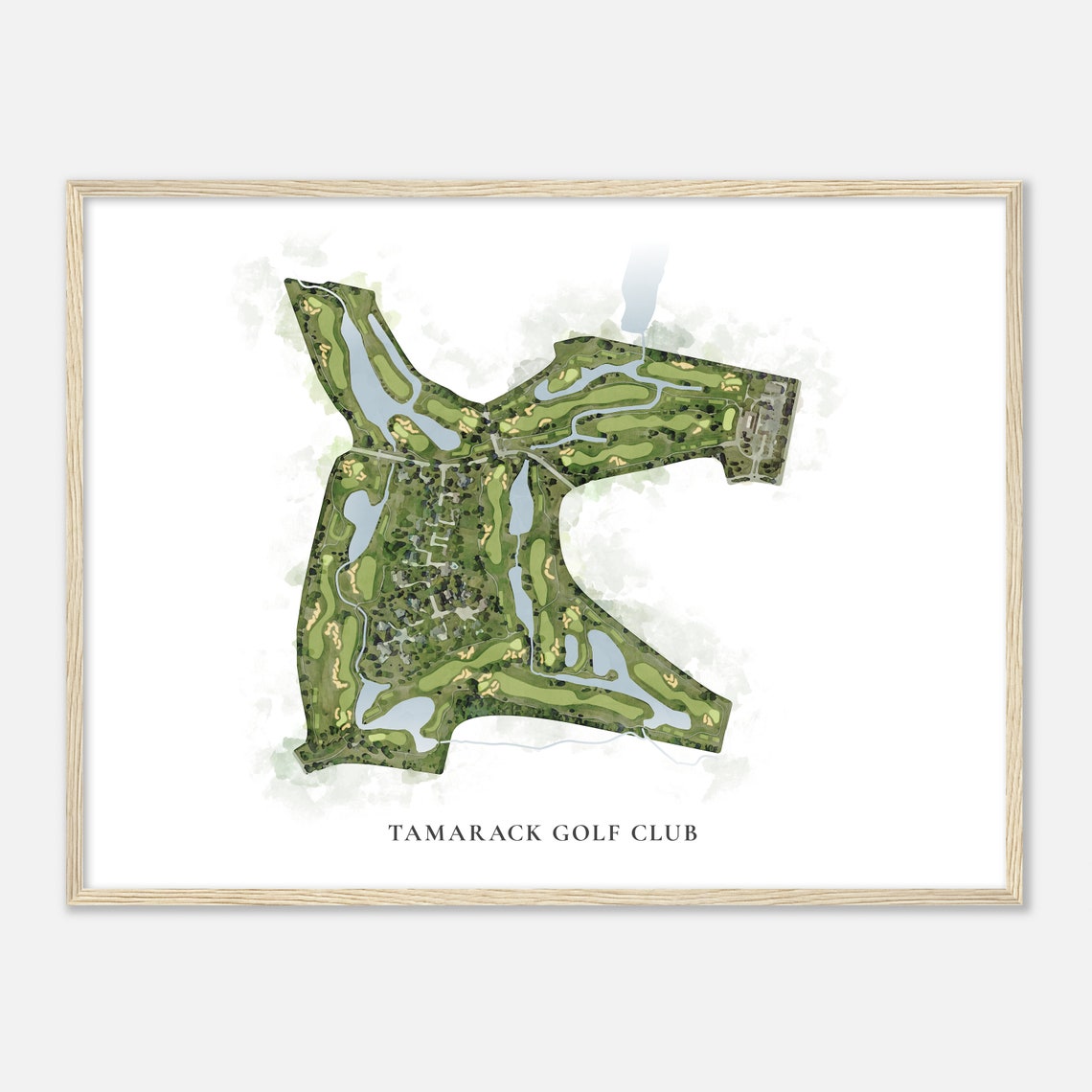 Tamarack Golf Club Watercolor Aerial Golf Course Map Art Poster - Image 2