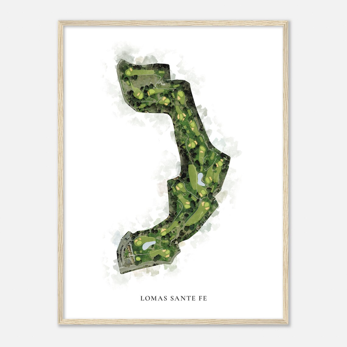 Lomas Sante Fe California Classic Watercolor Map Golfer Gift Golf Wall Art Golf Poster Print Course Layout - Image 2