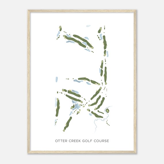 Otter Creek Golf Course Iowa Modern Watercolor Map Golfer Gift Golf Wall Art Golf Poster Print Course Layout
