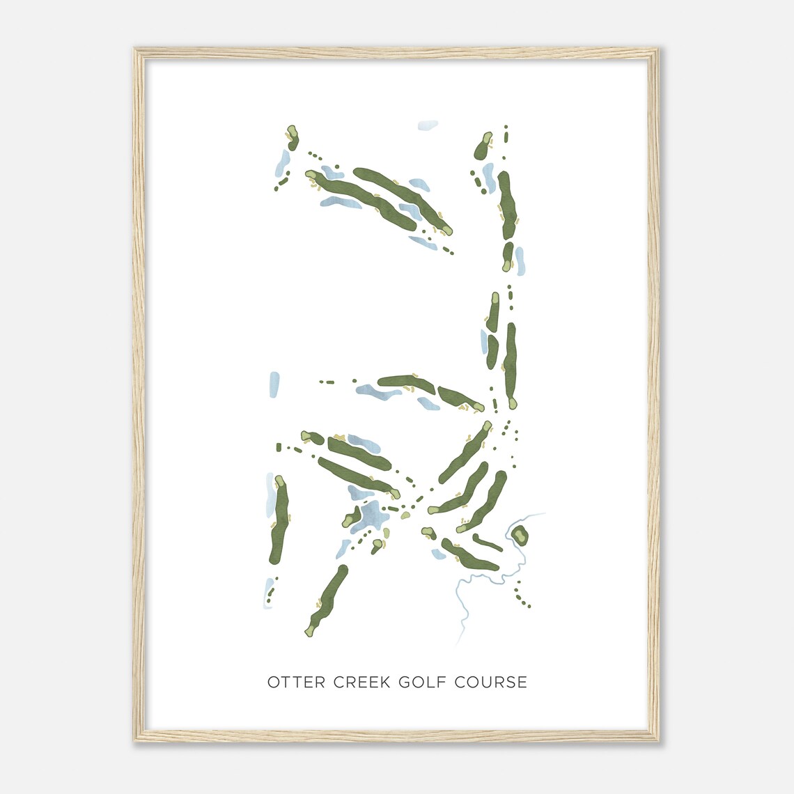 Otter Creek Golf Course Minimalist Watercolor Layout Map Poster