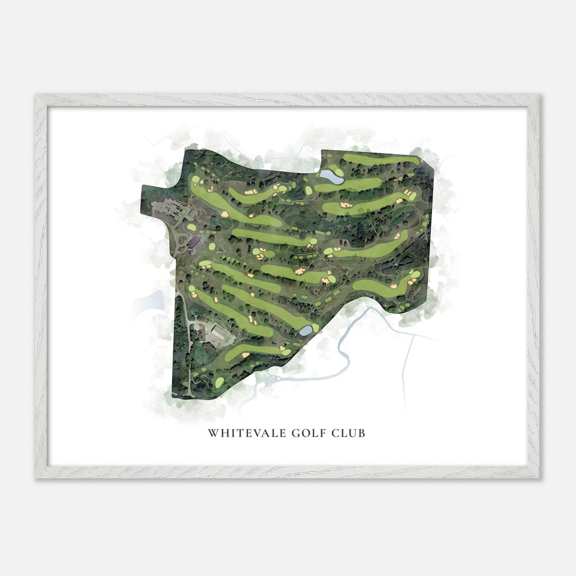 Whitevale Golf Club Pickering Canada Classic Watercolor Golf Map Poster - Image 3