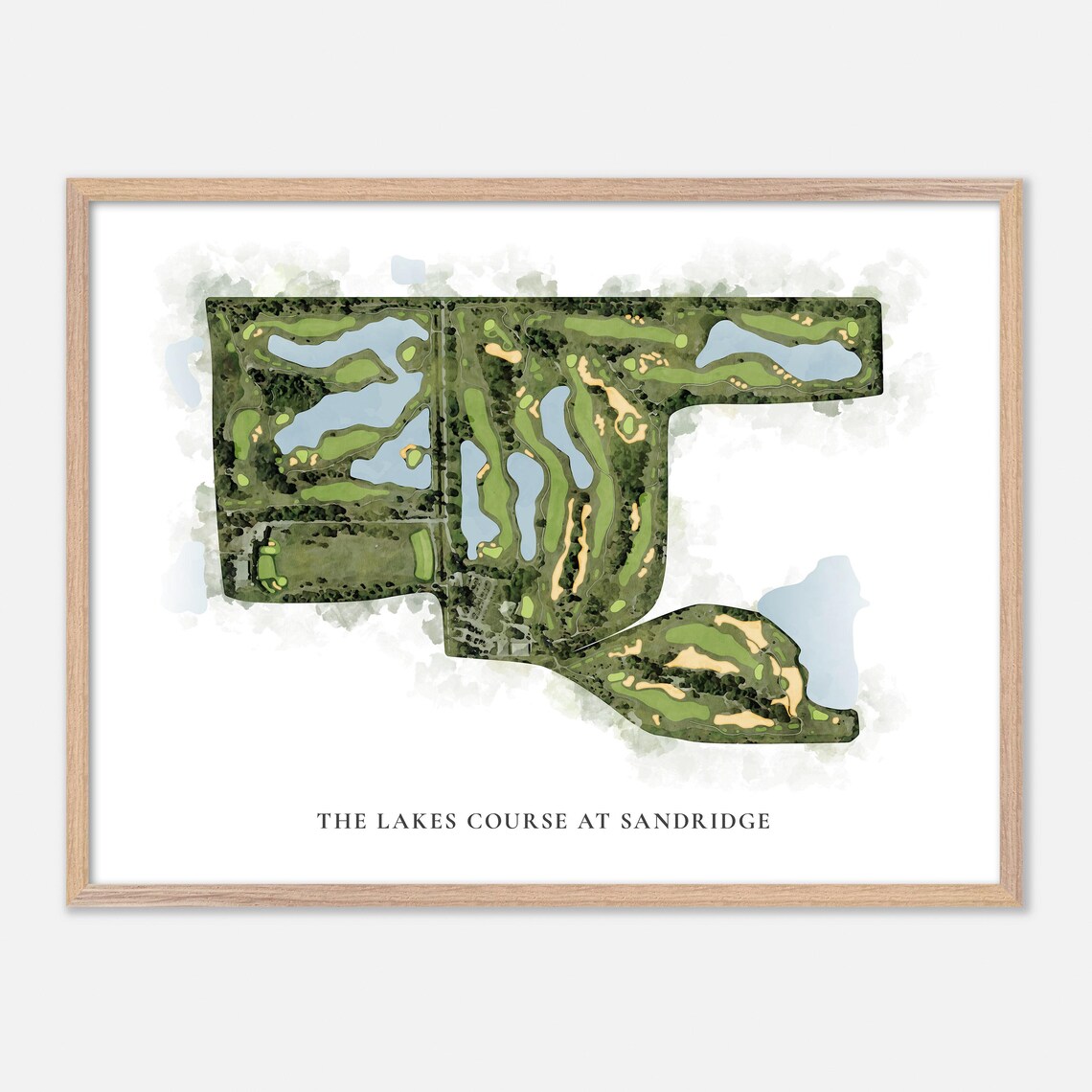 The Lakes Course At Sandridge Florida Watercolor Map Golf Poster