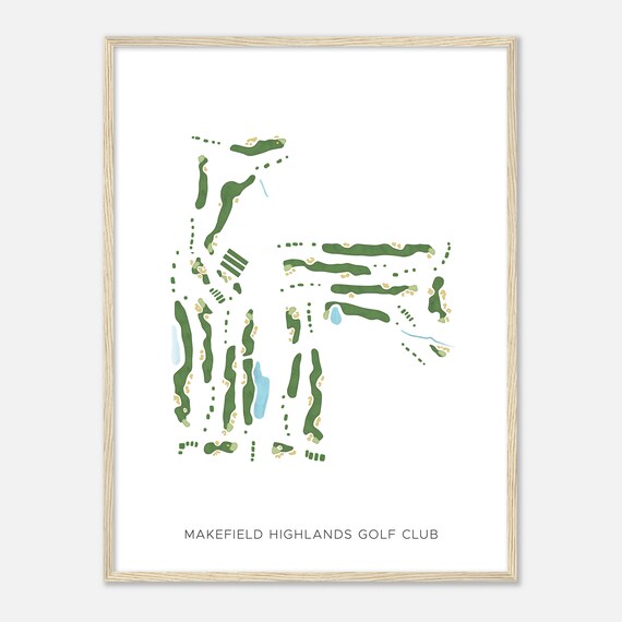 Makefield Highlands Golf Club Pennsylvania Modern Watercolor Map Golfer Gift Golf Wall Art Golf Poster Print Course Layout