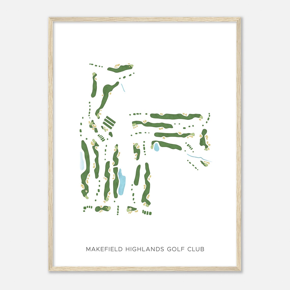 Makefield Highlands Golf Club Pennsylvania Modern Watercolor Map Golfer Gift Golf Wall Art Golf Poster Print Course Layout