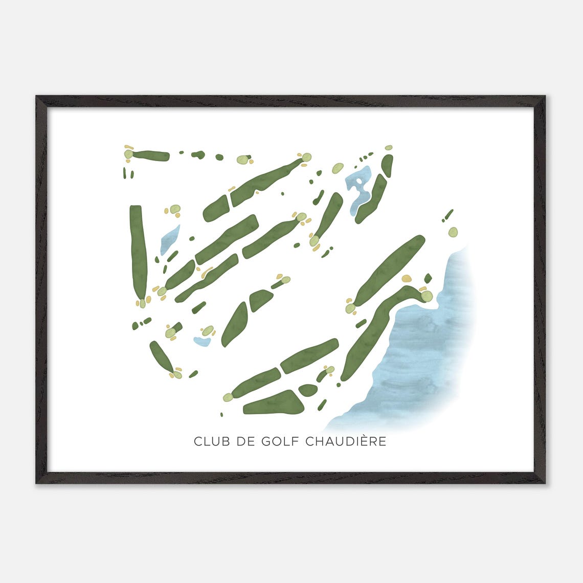 Club De Golf Chaudiere Canada Modern Watercolor Course Map Poster - Image 4