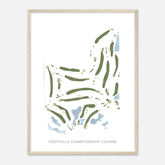 Foothills Championship Course Colorado Modern Watercolor Map Golfer Gift Golf Wall Art Golf Poster Print Course Layout