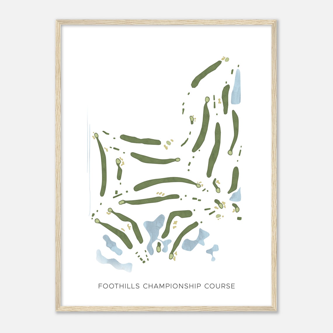 Foothills Championship Course Colorado Modern Golf Map Art Print
