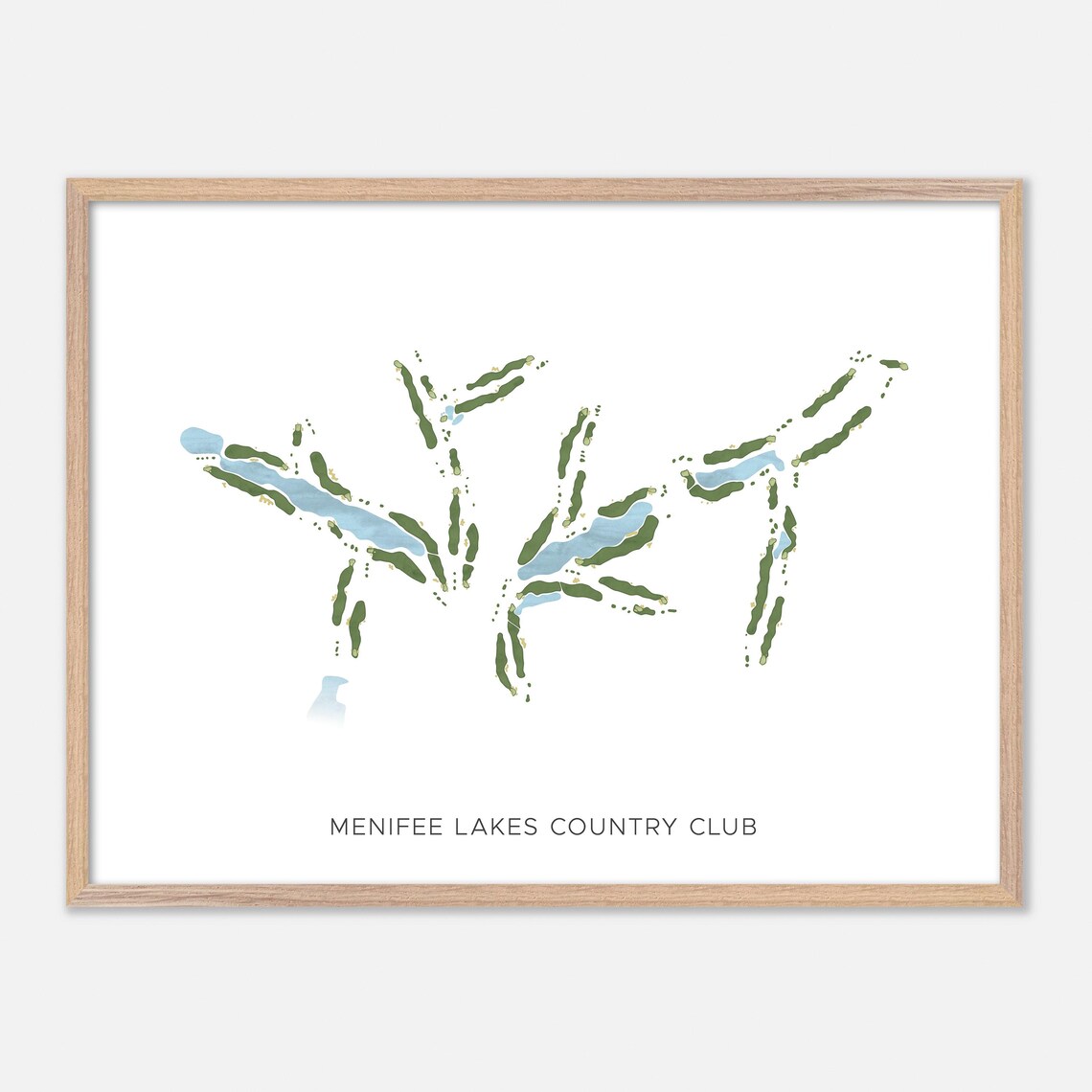 Menifee Lakes Country Club California Modern Watercolor Map Poster