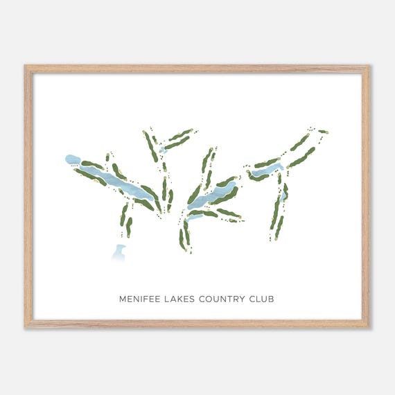 Menifee Lakes Country Club In Menifee California Modern Watercolor Map Golfer Gift Golf Wall Art Golf Poster Print Course Layout