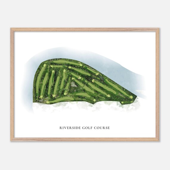 Riverside Golf Course Edmonton Canada Classic Watercolor Map Poster