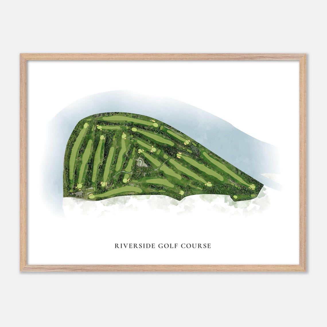 Riverside Golf Course Edmonton Canada Classic Watercolor Map Poster