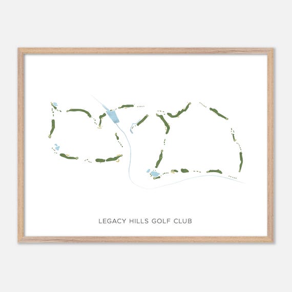 Legacy Hills Golf Club In Georgetown Texas Modern Watercolor Map Golfer Gift Golf Wall Art Golf Poster Print Course Layout