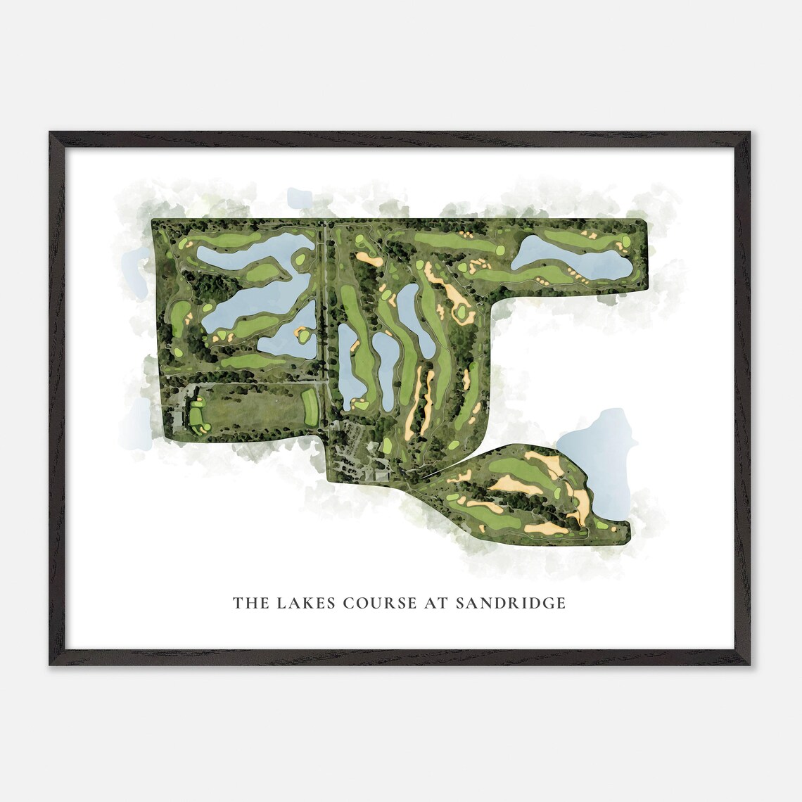 The Lakes Course At Sandridge Florida Watercolor Map Golf Poster - Image 4