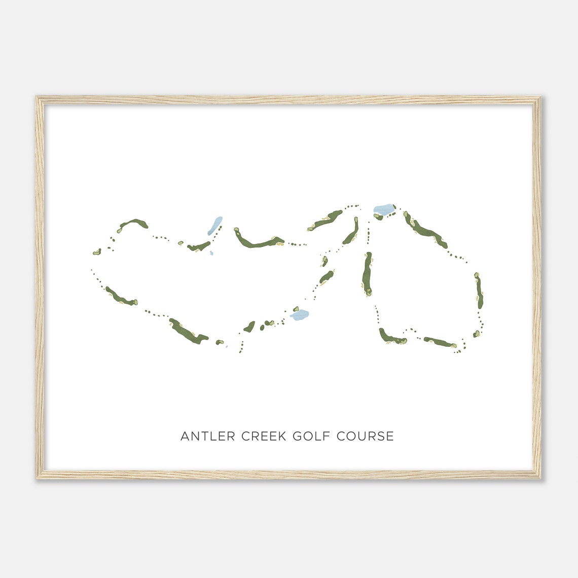 Antler Creek Golf Course Modern Watercolor Fairway Map Poster - Image 2