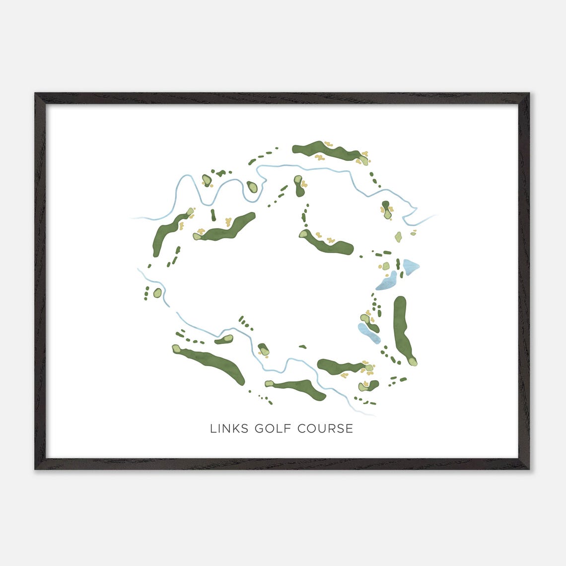 Links Golf Course Littleton Colorado Modern Watercolor Map Poster - Image 5