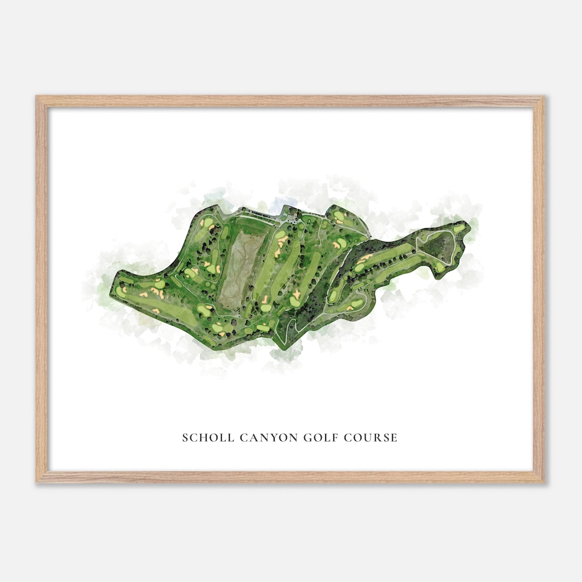 Scholl Canyon Golf Course Glendale California Classic Watercolor Poster