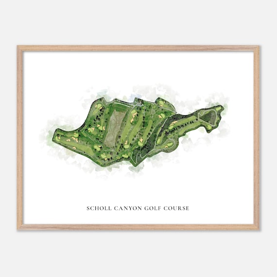 Scholl Canyon Golf Course Glendale California Classic Watercolor Poster