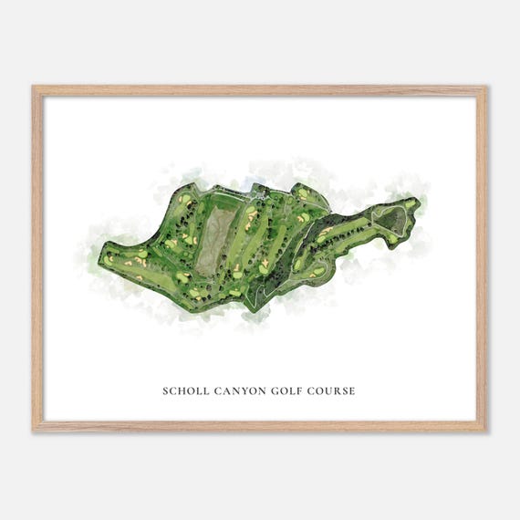 Scholl Canyon Golf Course In Glendale California Classic Watercolor Map Golfer Gift Golf Wall Art Golf Poster Print Course Layout