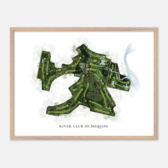 River Club Of Mequon In Mequon Wisconsin Classic Watercolor Map Golfer Gift Golf Wall Art Golf Poster Print Course Layout
