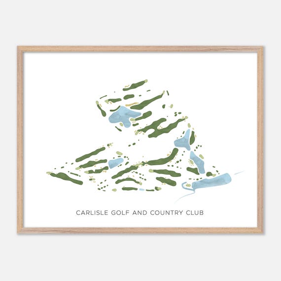 Carlisle Golf And Country Club In Canada Modern Watercolor Map Golfer Gift Golf Wall Art Golf Poster Print Course Layout