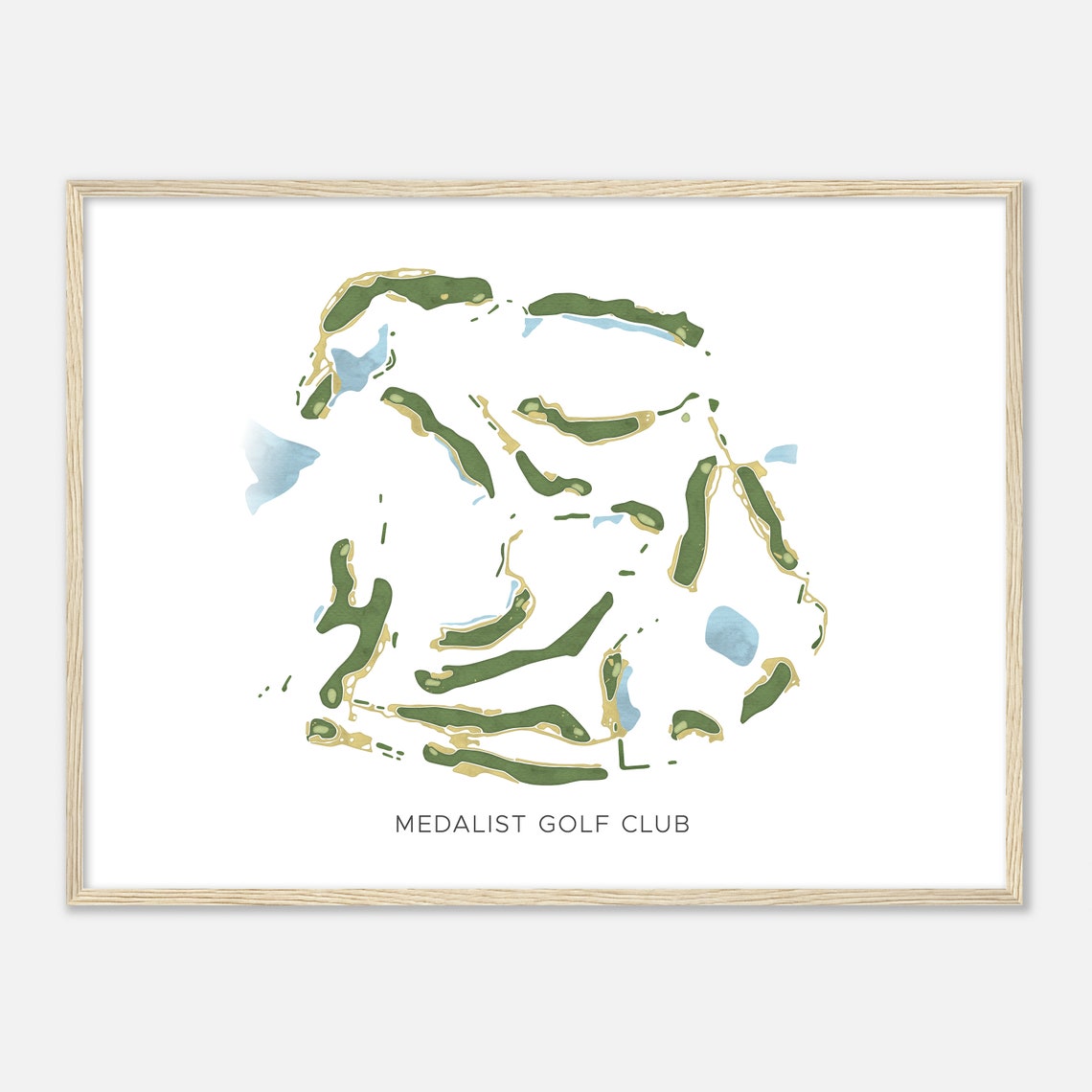 Medalist Golf Club Modern Watercolor Golf Course Map Art Poster - Image 2