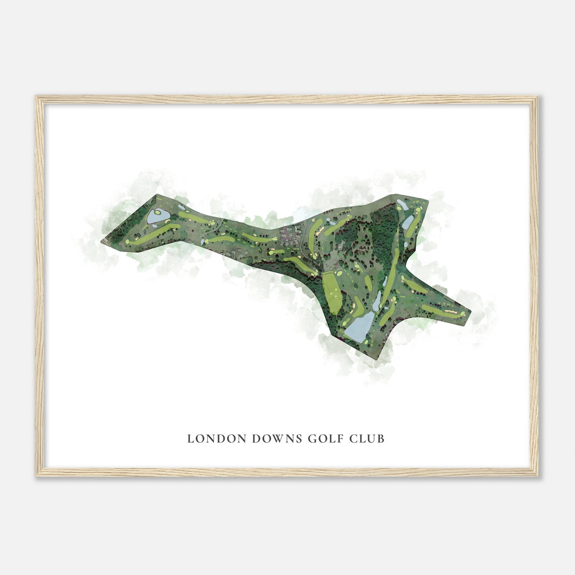 London Downs Golf Club Virginia Classic Watercolor Map Poster - Image 2