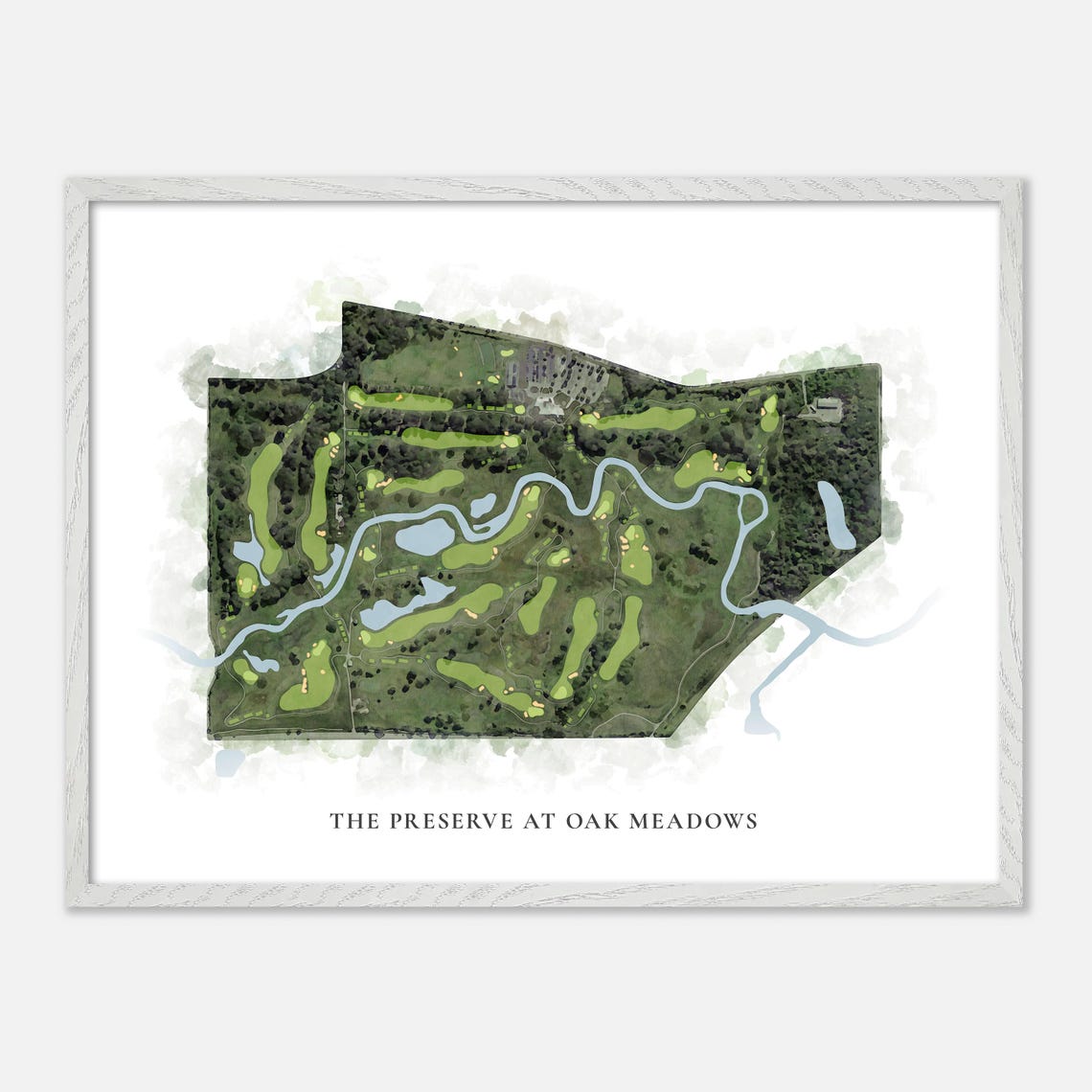 The Preserve at Oak Meadows Classic Watercolor Course Map Poster - Image 4